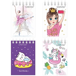 Блокнот  7*10см  60л  "для девочек" на гребне