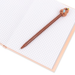 Блокнот 13*18см 50л в клетку + ручка "Капибара" (УЦЕНКА)