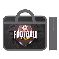 папка детская с ручками а4 пласт.  с рисунком на молнии  лига футбола