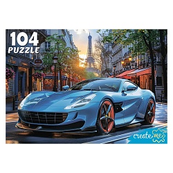 пазлы  104 элемента шикарный автомобиль в париже