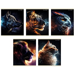 тетрадь  48л кл. "космические животные" обл. мелов. картон ,твин-лак, тисн. фольгой "золото"