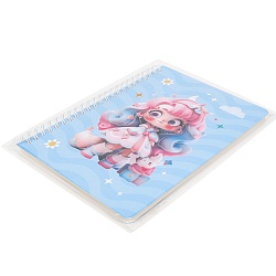 Блокнот 15,5*20,5см 60л на спирали в клетку "Девочка"