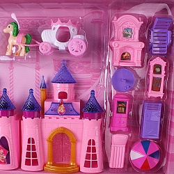 набор для девочки "замок мечты" (кукольный замок+мебель+кукла)