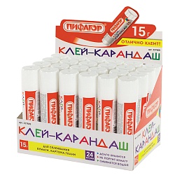 клей-карандаш 15гр пифагор