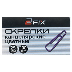 скрепки 25мм треугольные "бугинком" цветные 100шт/уп  рб