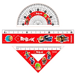набор линеек robox линейка, линейка-треугольник, транспортир