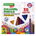 Карандаши 50цв Brauberg корпус трехгранный
