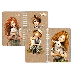 книжка записная-перевертыш  а6  80л "детки с любимцами" на гребне