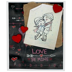 мини-открытка ручной работы "love be mine"