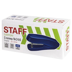 степлер  №24/6 "staff" синий до 20 листов