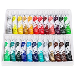 краски акриловые художественные матовые набор 24 цветов, 12 мл, в алюм.тубе