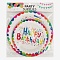тарелка бумажная "happy birthday" 20шт.(d-18см*10шт+d-23см*10см) в наборе (5 видов)