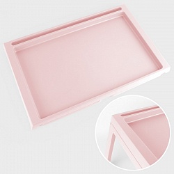 поднос переносной пластмассовый 54*35*26см розовый