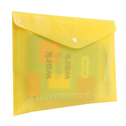 папка-конверт на кнопке а4 желтая 160мкм