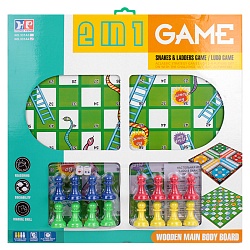 настольная игра 2в1 "snakes and ladders game/ ludo game"