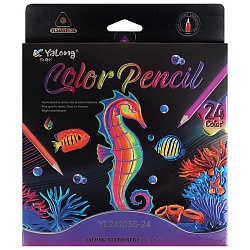 карандаши 24цв трехгранный корпус "подводный мир"