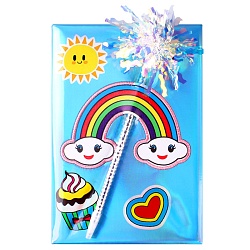 Блокнот 14*21см 80л "Веселые картинки" голография, с ручкой шар.