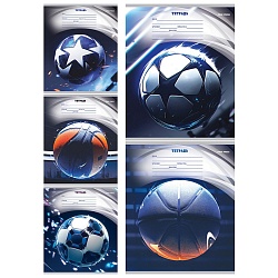 тетрадь  12л линейка цв. обл "разные мячи-3"