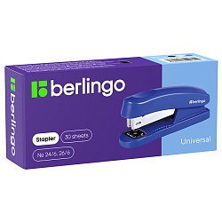 степлер  №24/6 , 26/6 berlingo "universal" до 30л корпус пластиковый ассорти