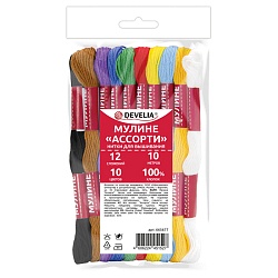 нитки для вышивания(мулине) 10 цветов, 10м