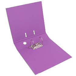 папка-регистратор  а4 7,5 см чёрная с фиолетовой  окантовкой