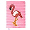 Блокнот 12*18,8см 60л "меховой" с рисунком из пайеток "фламинго"