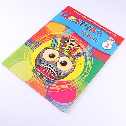 бумага цветная а4 32л. 16цв. "совенок-индеец"