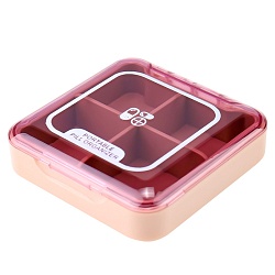 таблетница мини на день, 4 приема 9*9*2 см