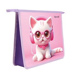 папка для тетрадей а5 на молнии "музыкальный котёнок"