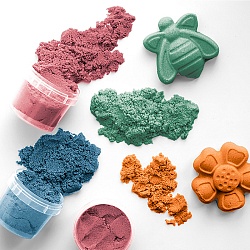 песок для лепки приключения енота мульти-пульти 4цвета , 560г, формочка