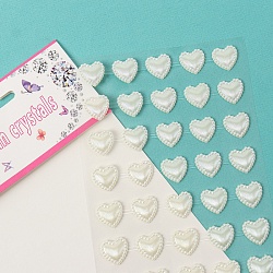 наклейки-стразы "сердечки" цвет белый