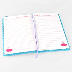 Блокнот 12*18,8см 60л "меховой" с рисунком из пайеток "насекомое"