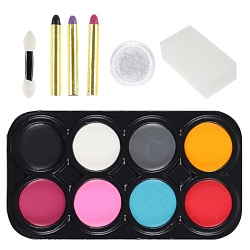 набор аквагрима для детей (8 цветов, карандаш-3шт, гель для тела и лица-1шт, спонж 1шт,аппликат-1шт)