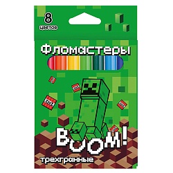 фломастеры  8 цв. "my game", треугольные, в картонной упаковке с европодвесом