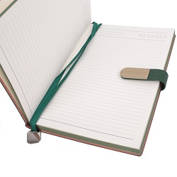набор подарочный (ежедневник недатир.а5 с магнитной застежкой + ручка) зеленого цвета