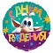шар фольгированный 18" (46см) круг буба, с днем рождения