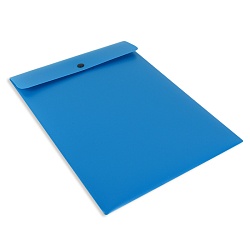папка-конверт на кнопке а4 400 мкм вертикальная синяя