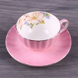 чайная пара 180мл (чашка+блюдце) розовая