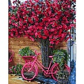 Алмазная живопись  20*30см  Велосипед с цветами