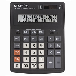 калькулятор настольный 16 pазр. двойное питание 200*154мм