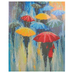 алмазная живопись  40*50см  разноцветные зонтики