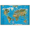 Карта мира для детей Интерактивная лам. (в картон. тубусе) 100*68 см