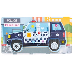 вкладыш-пазл деревянный police car. игрушка