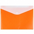 Папка-конверт на кнопке А4  Diamond оранжевая с дополнительным карманом