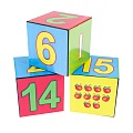 Кубики пластиковые Математика для малышей  12шт/уп 