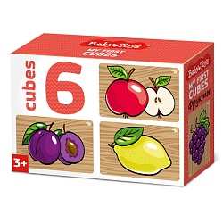 кубики пластиковые "фрукты" 6шт