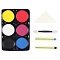набор аквагрима для детей (6 цветов,карандаш (чёрный,голубой),спонж,аппликатор)