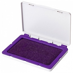 подушка  штемпельная brauberg 100*80мм, фиолетовая пластиковая