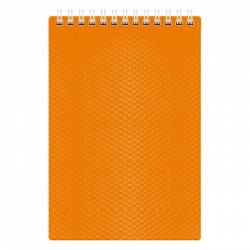 Блокнот А6  80л "Diamond" NEON Оранжевый на гребне пластиковая обложка