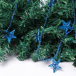 новогоднее украшение - бусы на ёлку "яркие звёзды" синие